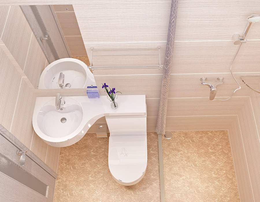 Hotel Modular Bathroom with Full PEC Resin Fiber Panel Construction