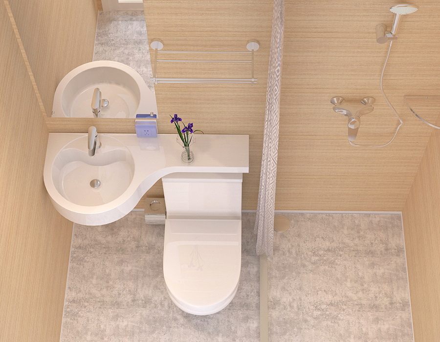 All-Panel PEC Resin Fiber Modular Bathroom