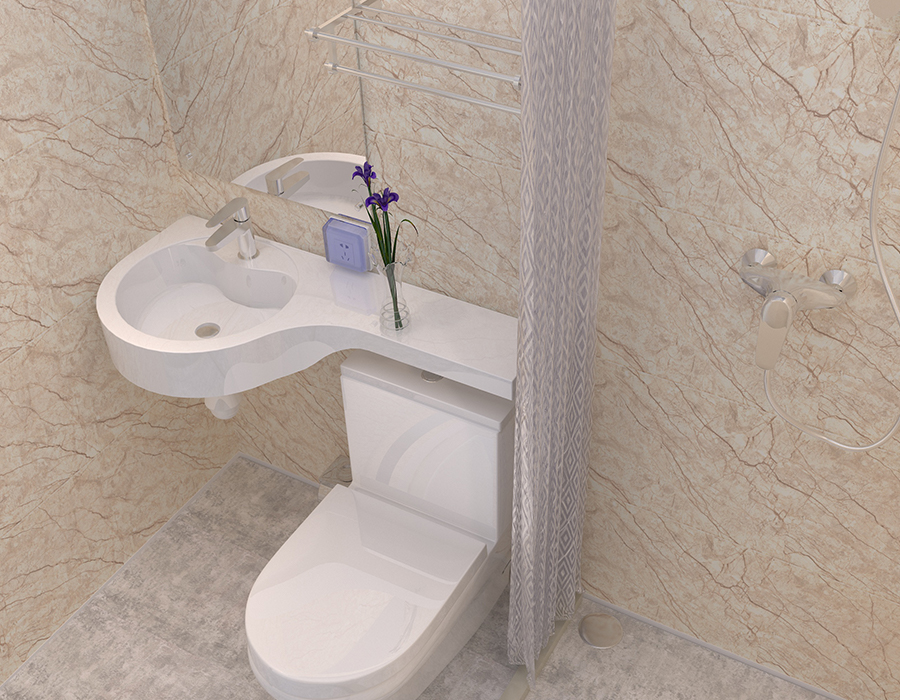 All-Panel PEC Resin Fiber Modular Bathroom