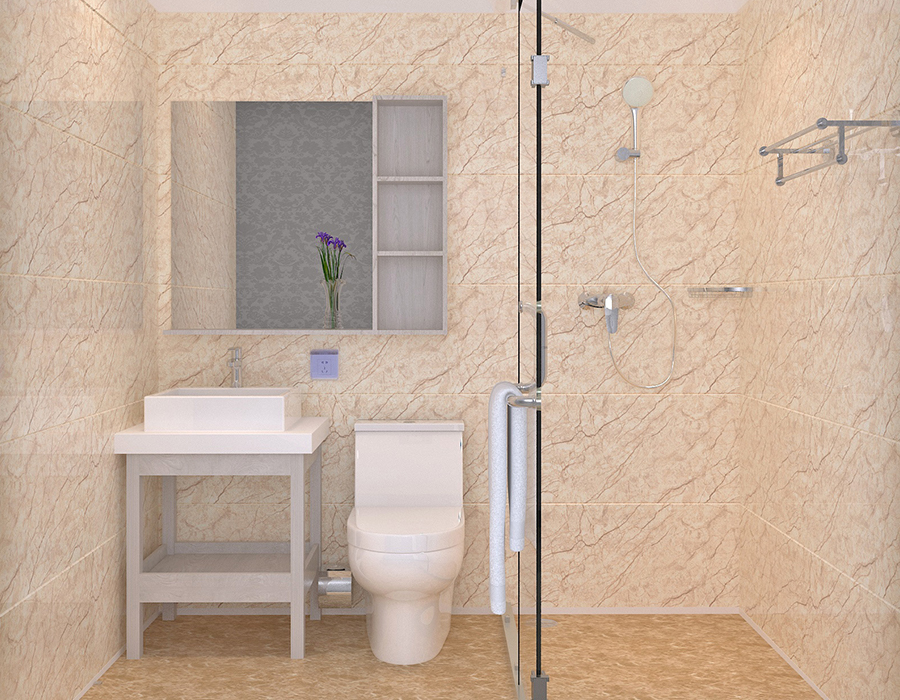 Prefabricated Dormitory Bathroom Unit with Full PEC Resin Fiber Panel System