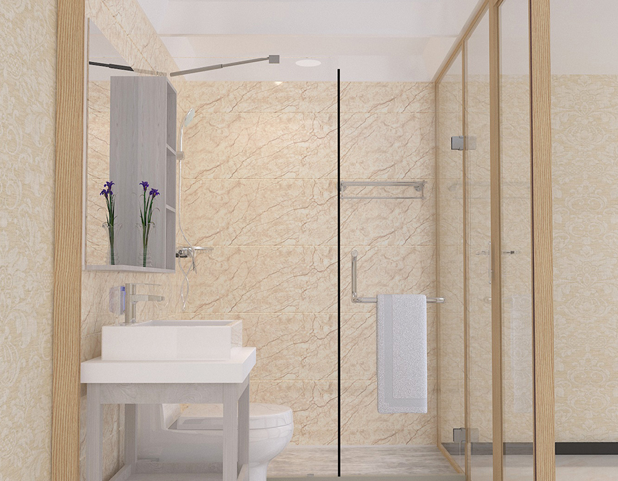 Dormitory Integrated Bathroom Featuring PEC Resin Fiber Interior Panels and Glass Exterior Walls