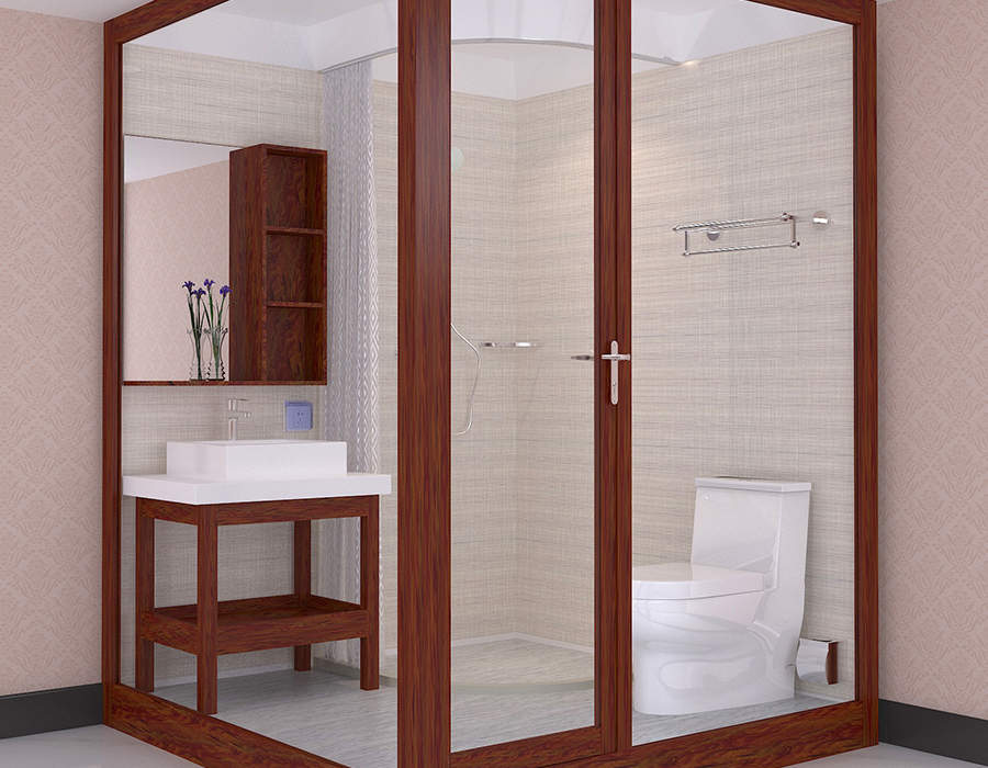 PEC Resin Fiber & RTM Base Apartment Modular Bathroom with Glass Walls