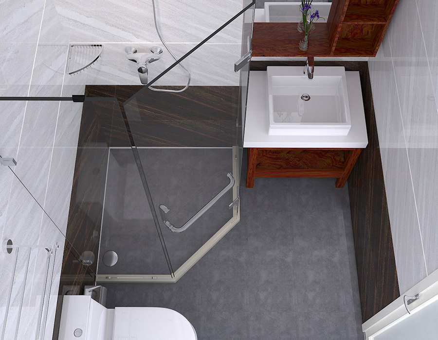 RTM Soft Ceramic Base Prefabricated Hotel Bathroom Unit with Resin Fiber Panels
