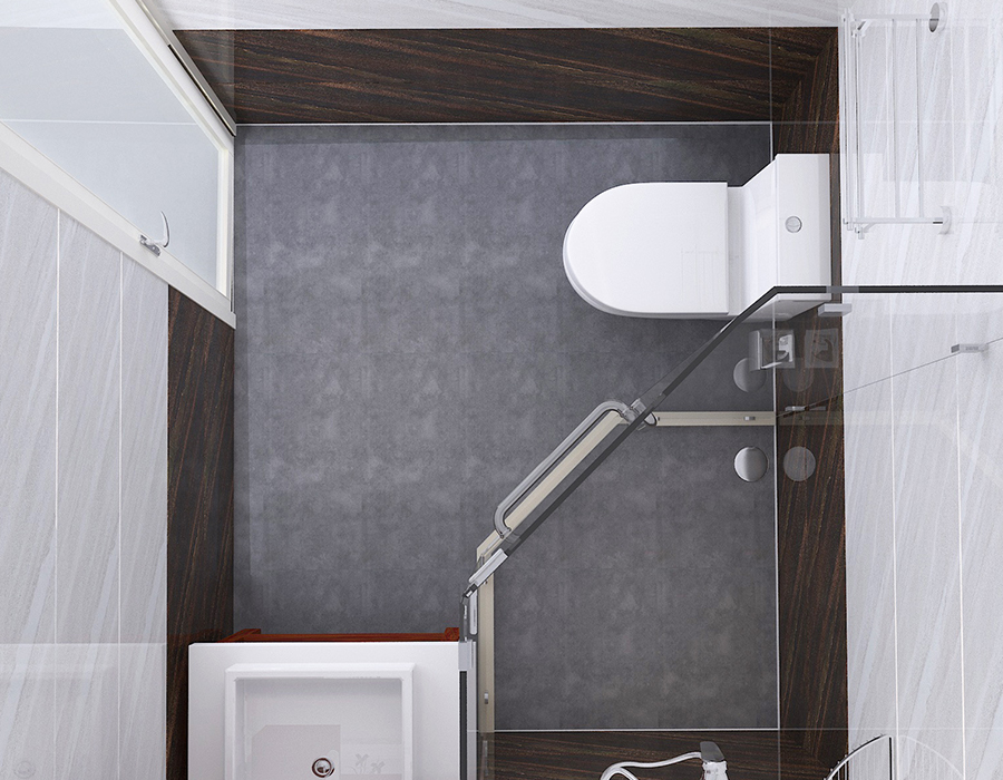 RTM Soft Ceramic Base Prefabricated Hotel Bathroom Unit with Resin Fiber Panels