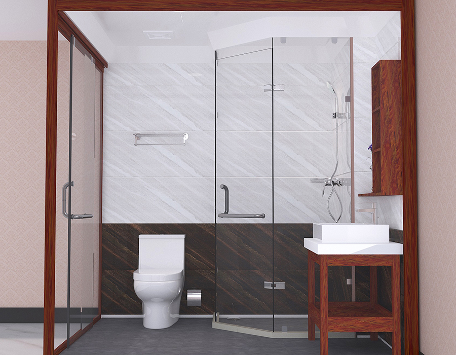 Prefabricated Hotel Bathroom Unit with PEC Resin Fiber Panels and RTM Soft Ceramic Base