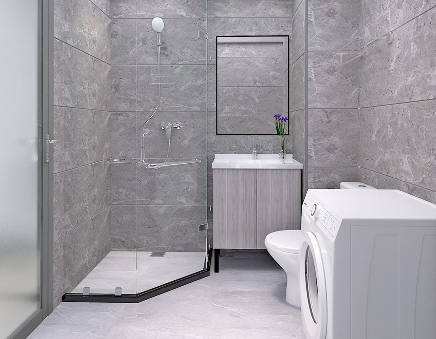 RTM Soft Ceramic Base Prefabricated Hotel Bathroom Unit with Resin Fiber Panels