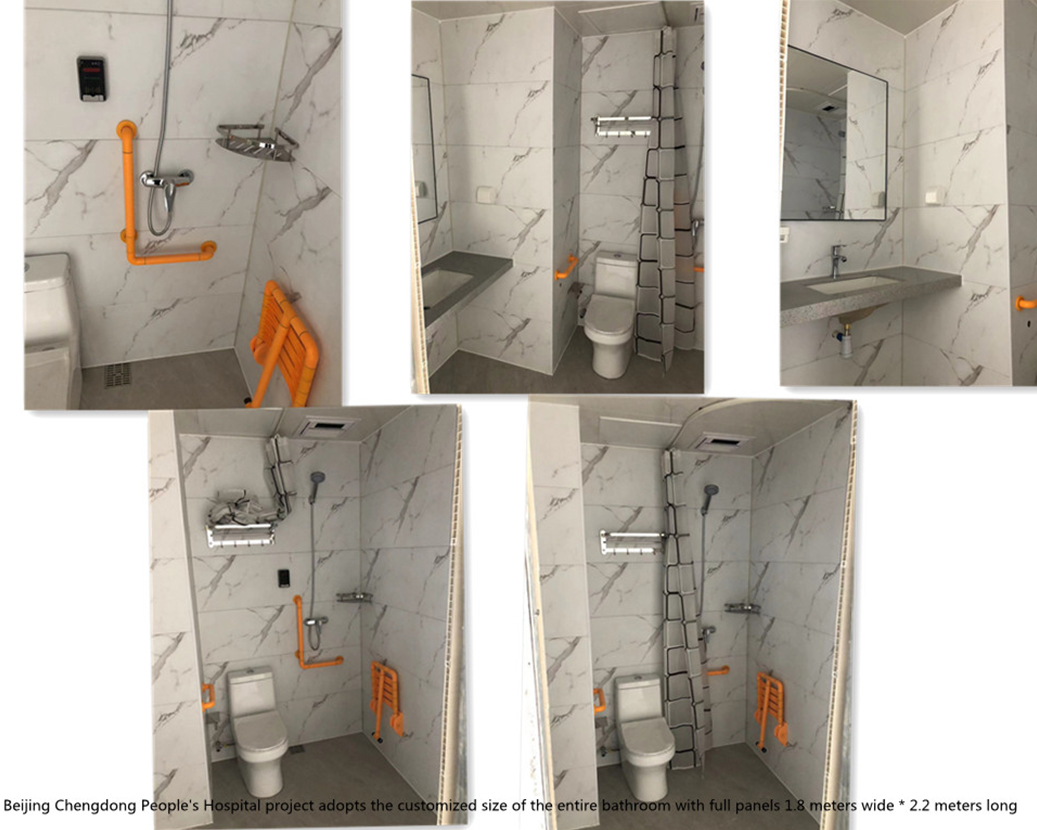 Beijing City People's Hospital project adopts Kounor overall sanitary ware customized model size 1.8m*2.2m