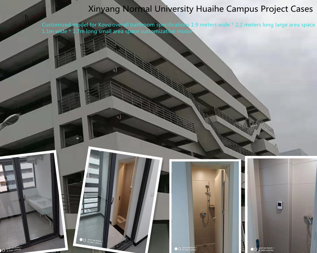 Integral restrooms are used in student dormitories