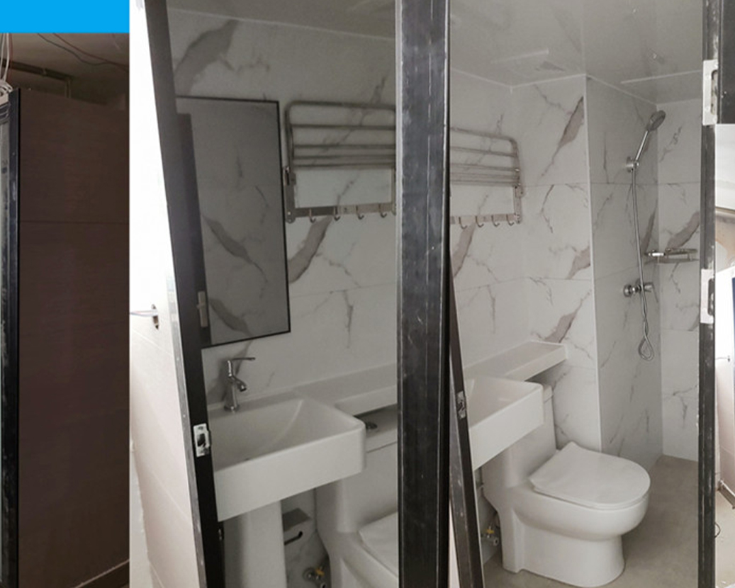 Suzhou textile factory dormitory bathroom application Kounor whole bathroom case analysis