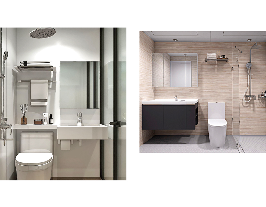 Single Color Multicolor SMC All-in-one Prefab Bathroom